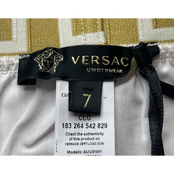 10-16 VERSACE Men's Underwear Boxers White/Gold Size 7/ XL - Picture 5 of 11